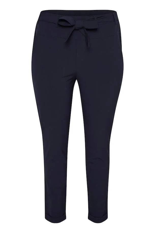 Kaffe Curve Jia Belt Pants in Navy