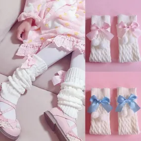 Kawaii Cotton Bow Leg Warmers