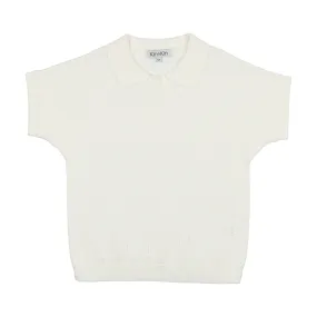 Kin   Kin White Knit Polo Sweater