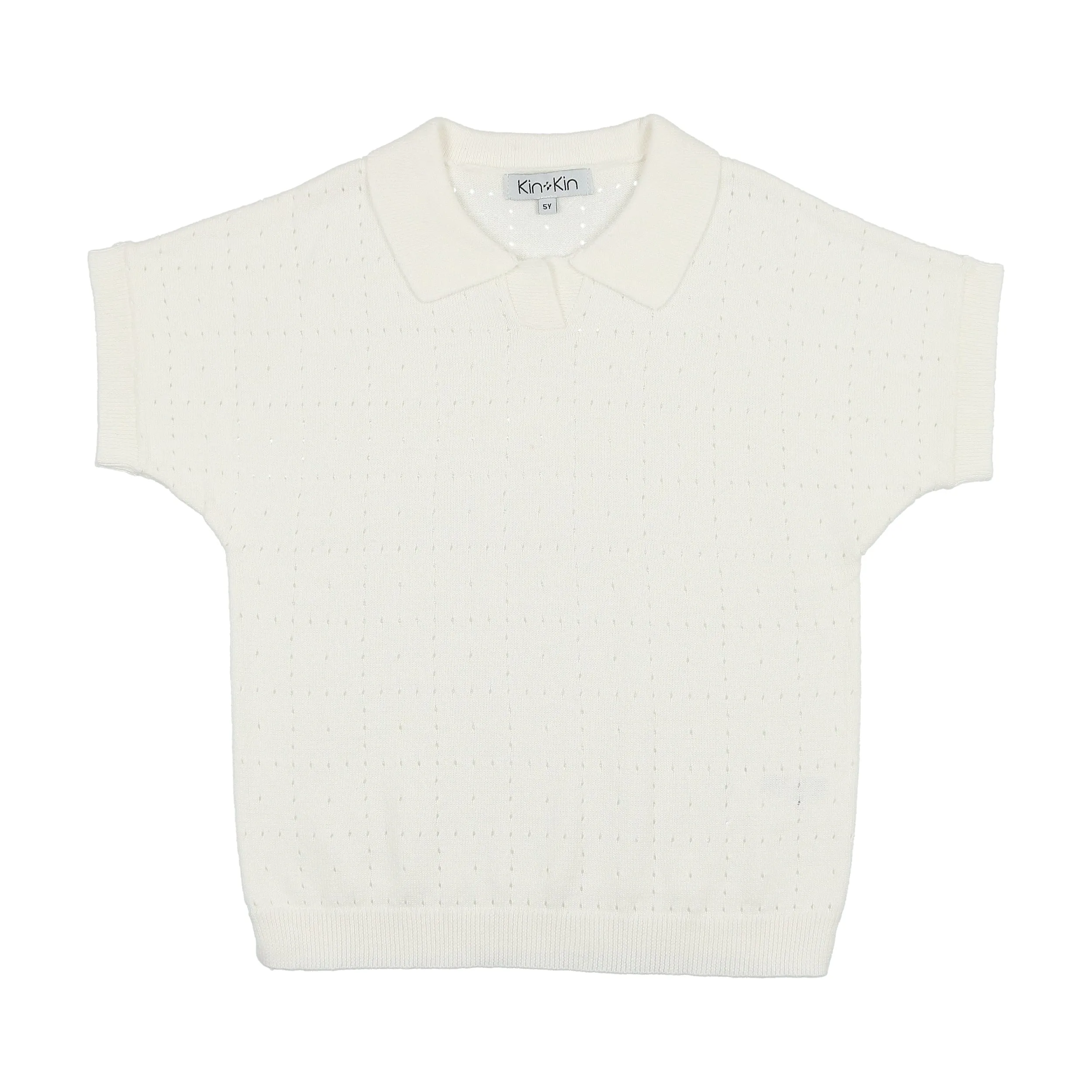 Kin   Kin White Knit Polo Sweater