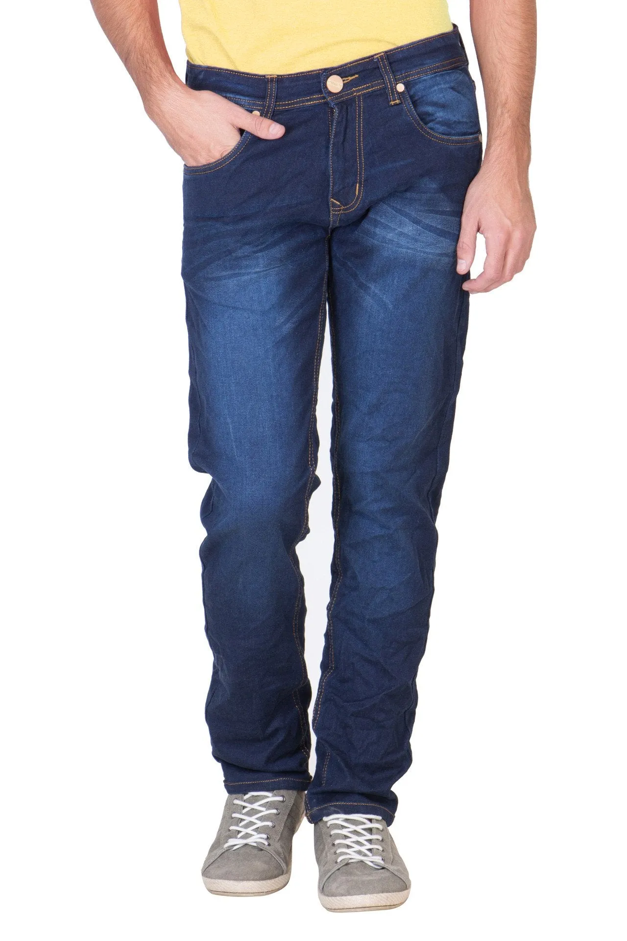 KROSSSTITCH Men's Narrow Fit Denim Dark Blue Jeans