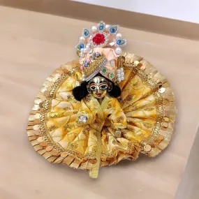 Laddu Gopal/Thakur ji Designer Poshak Yellow Color With Pagdi