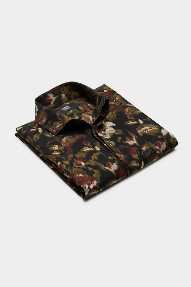 Lamarr Luxe Shirt - Double Print Floral Blur