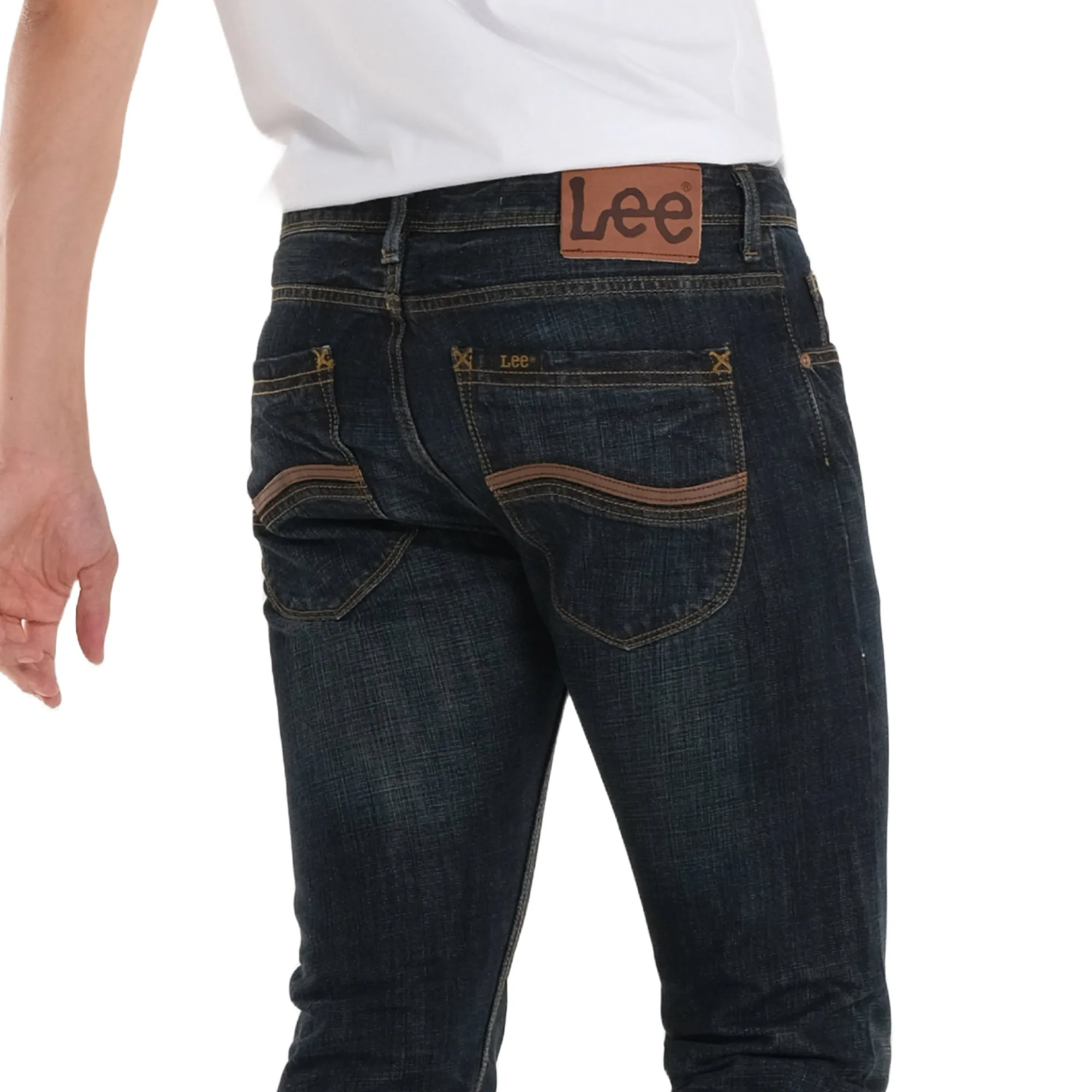 LEE LO-SLIM DENIM JEANS FOR MEN - VINTAGE WORN