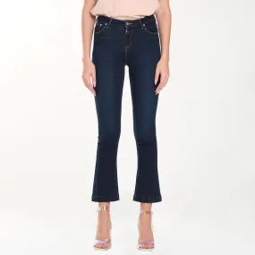 LEE WOMENS FLARE DENIM JEANS IN BLUE PASSION