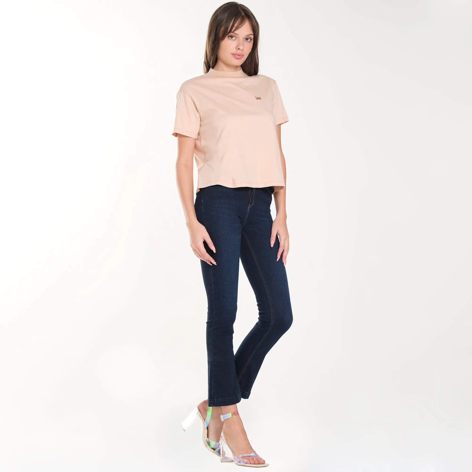 LEE WOMENS FLARE DENIM JEANS IN BLUE PASSION