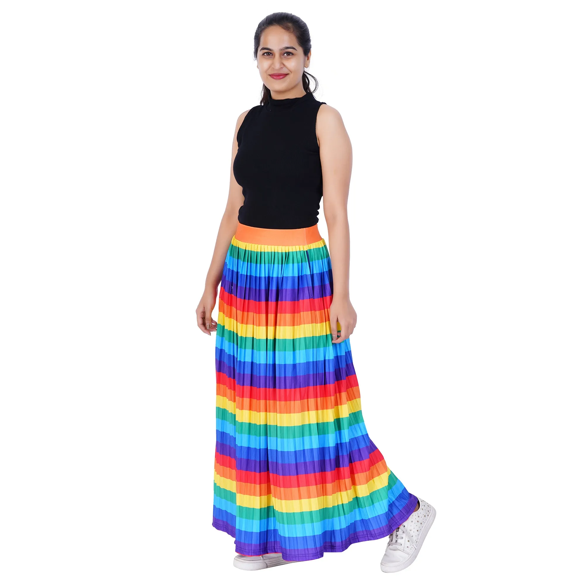 Life In Colors Rainbow Pleated Maxi Skirt [FINAL SALE]