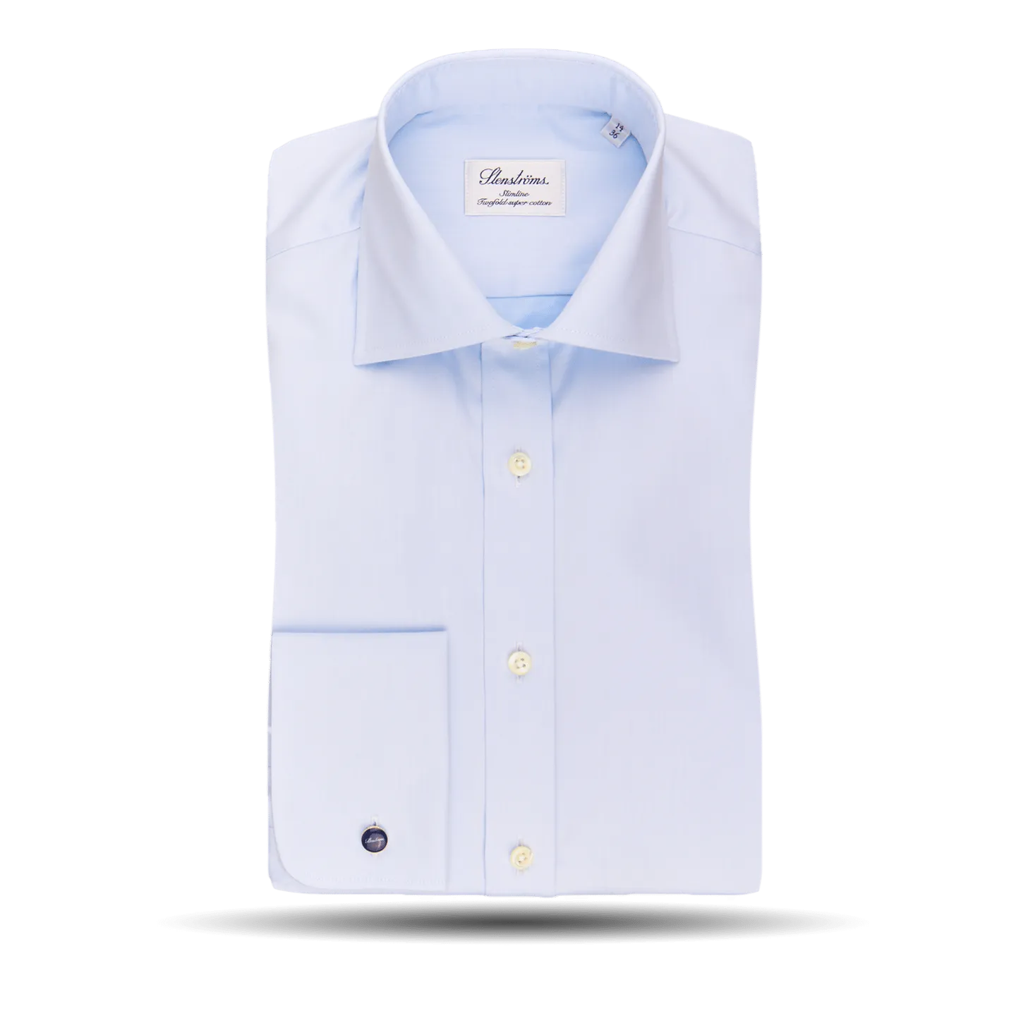 Light Blue Slimline Double Cuff Shirt