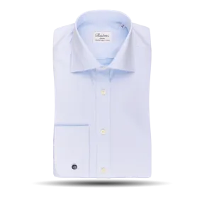 Light Blue Slimline Double Cuff Shirt