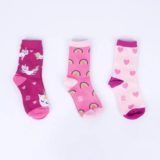 Look At Meow Kids' (Age 3-6) Crew Socks 3-Pack