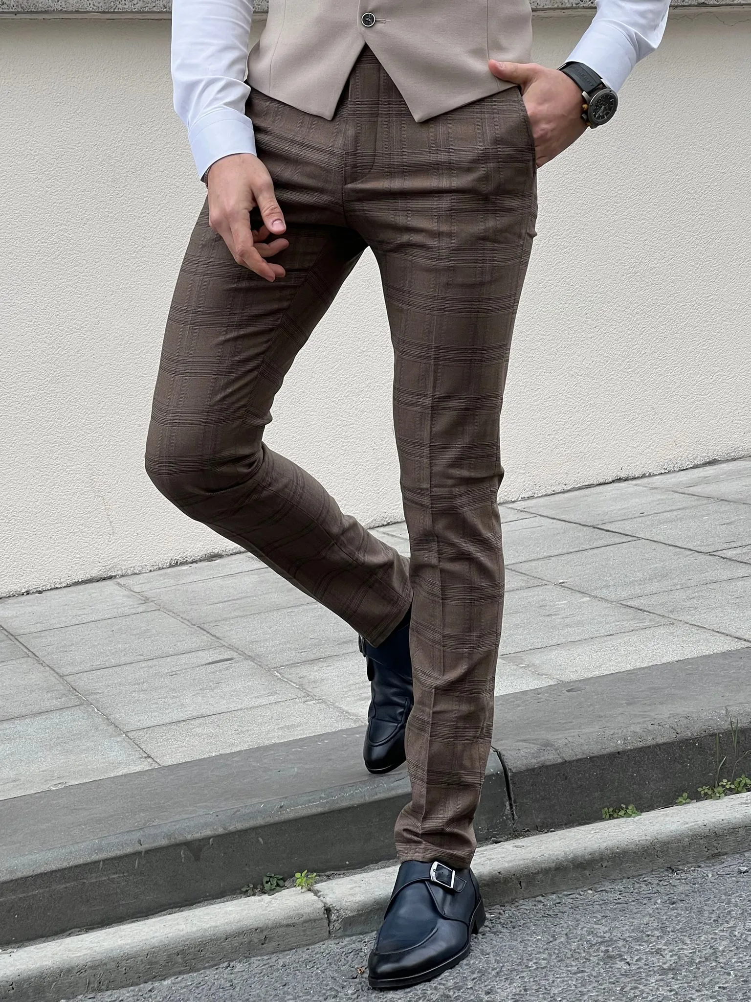 Louis Slim fit High Quality Brown Pants