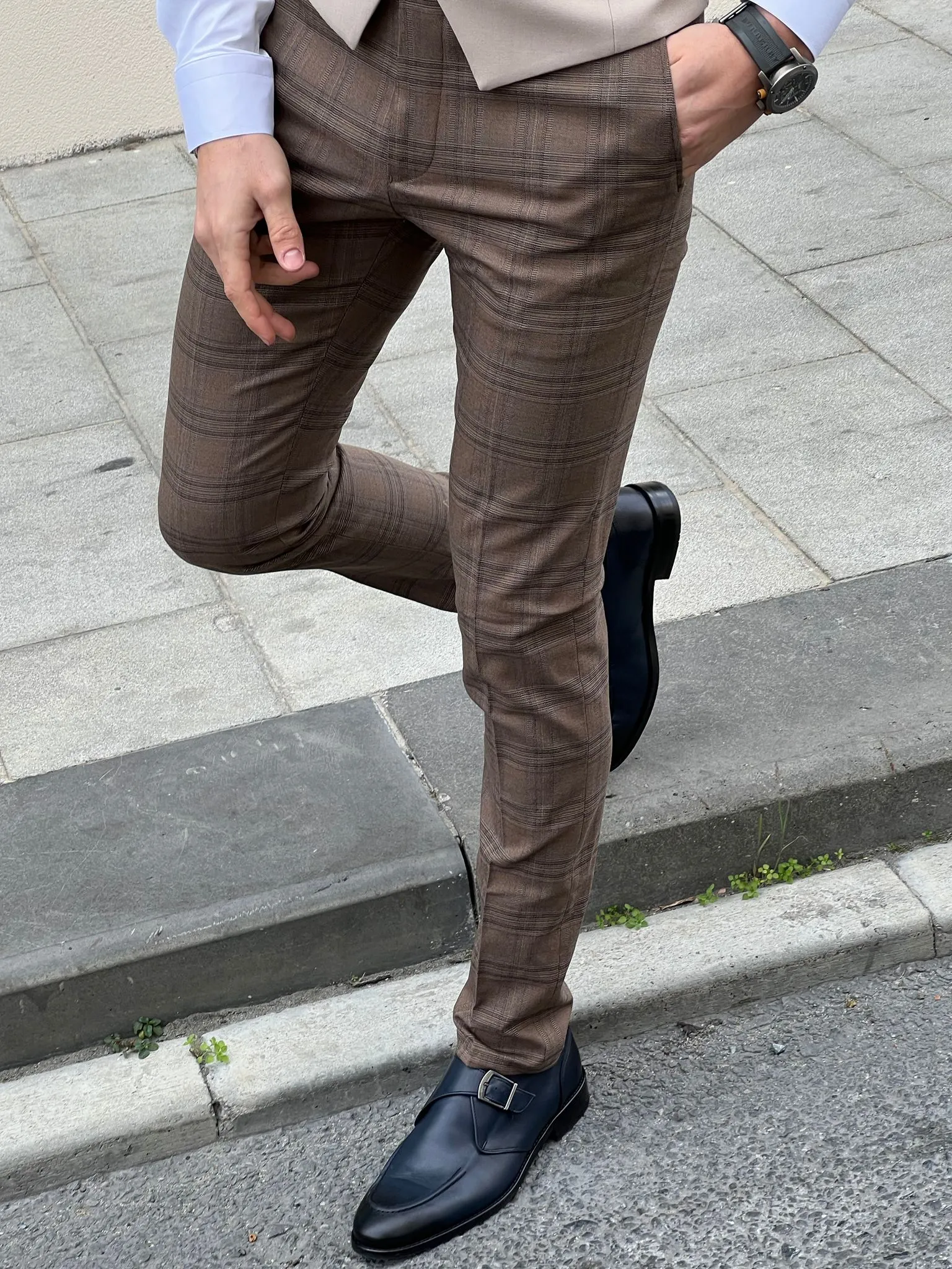 Louis Slim fit High Quality Brown Pants