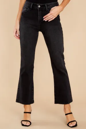 Make The Cut Washed Black Flare Jeans