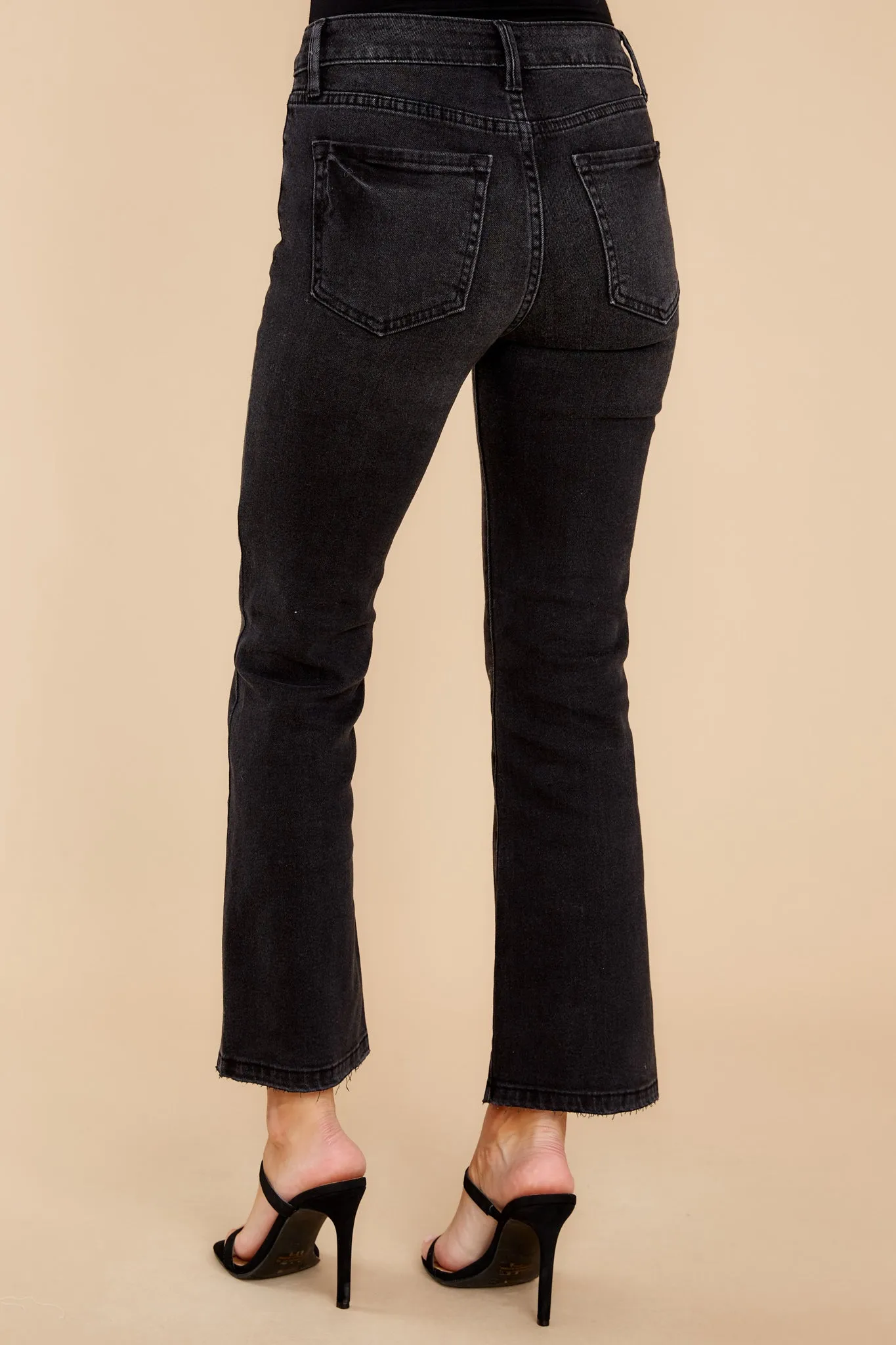 Make The Cut Washed Black Flare Jeans