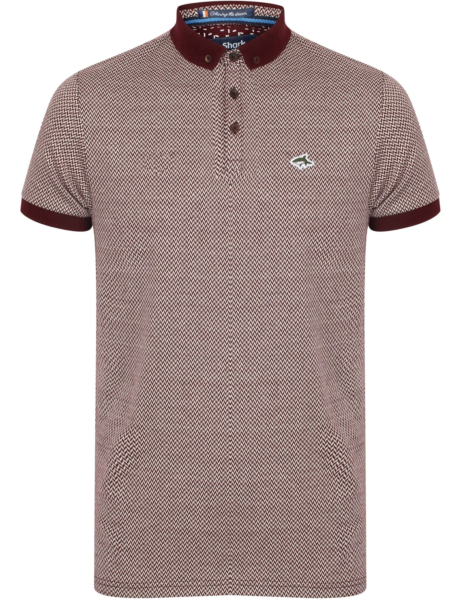 Malvern Jacquard Jersey Polo Shirt In Wine Tasting - Le Shark