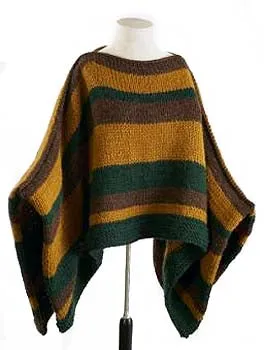 Mans Striped Poncho Pattern (Crochet)