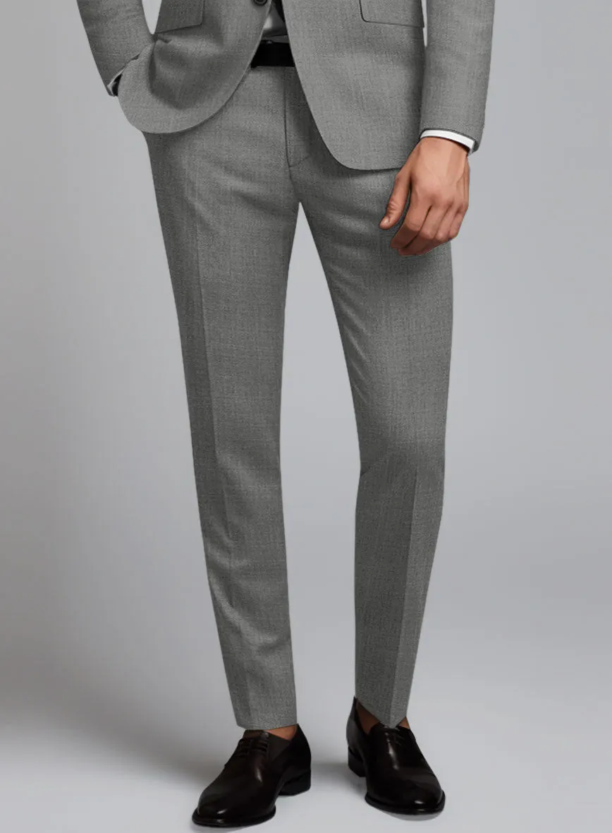 Marco Stretch Worsted Mid Gray Wool Pants