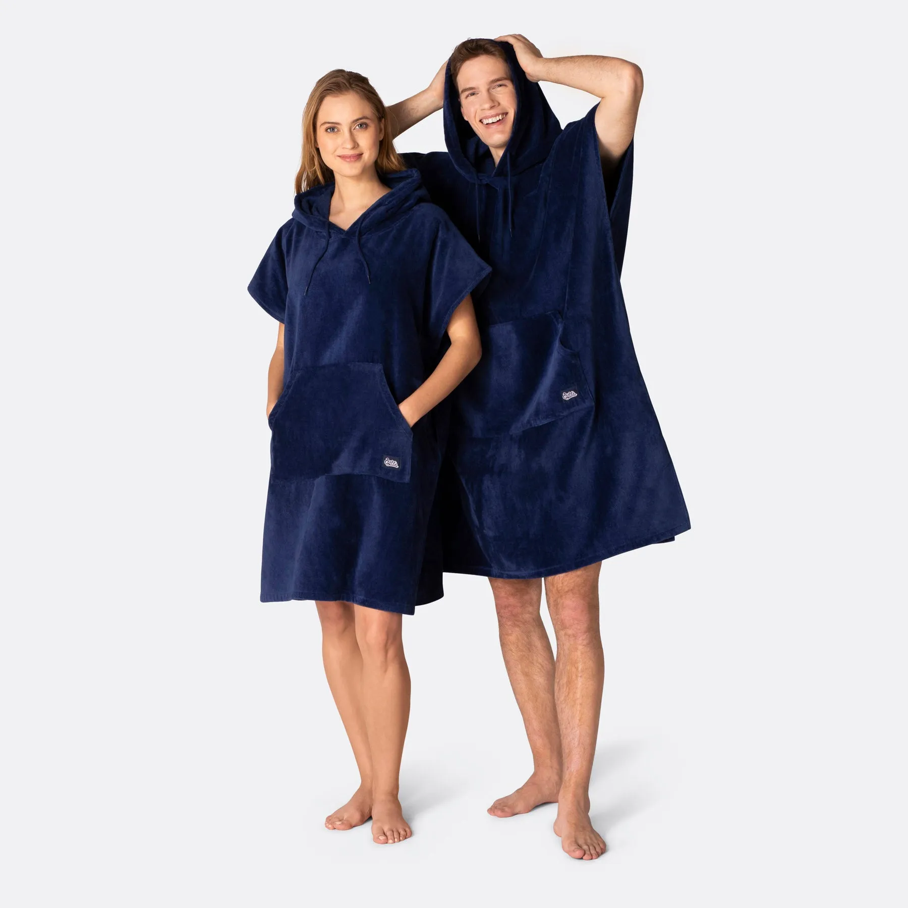 Marineblauer Badeponcho