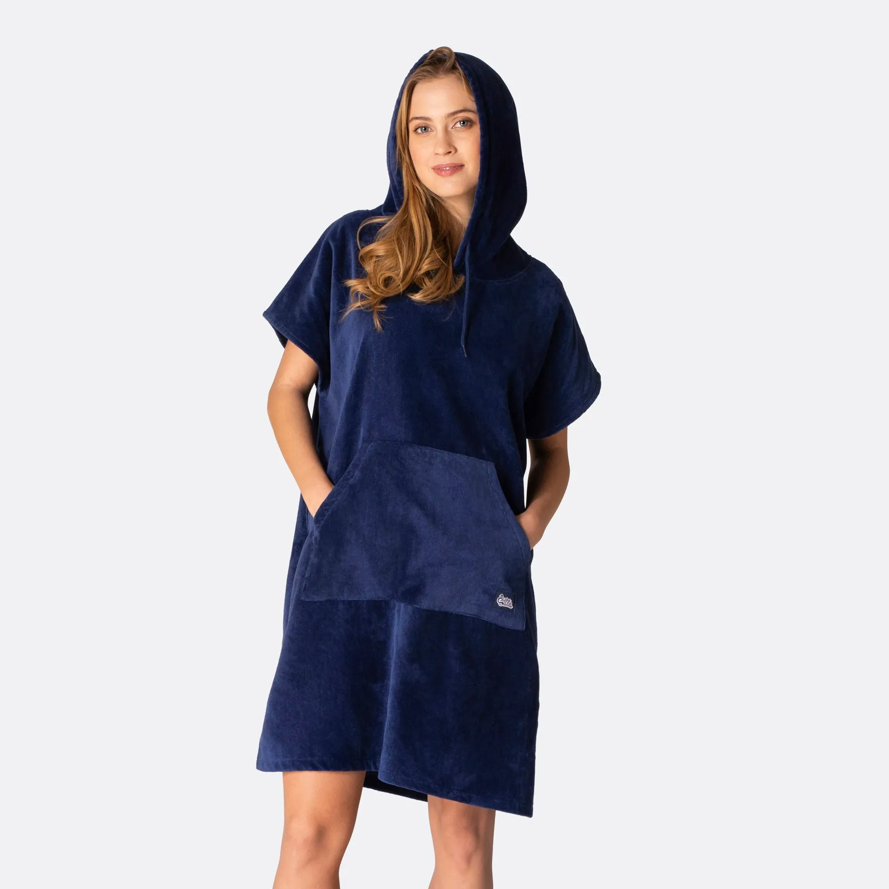 Marineblauer Badeponcho