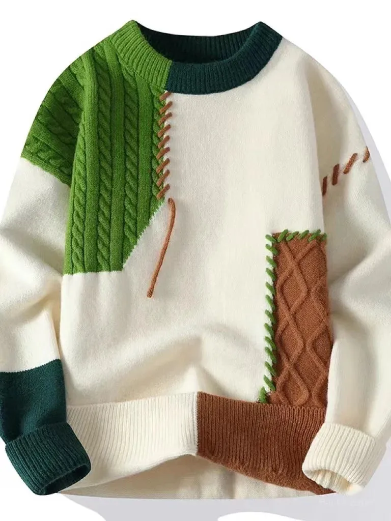 Men's stylish sweaters with patchwork design