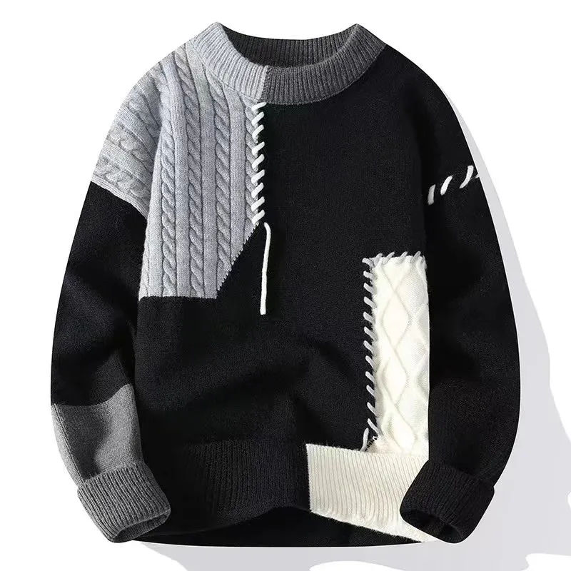 Men's stylish sweaters with patchwork design