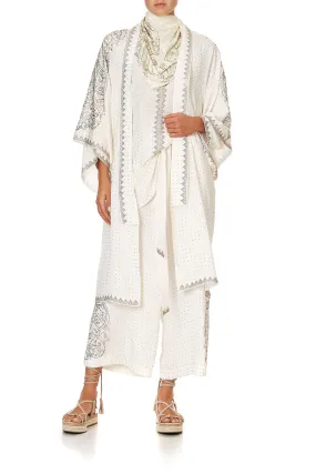 MID LENGTH KIMONO COAT LUXE CREAM