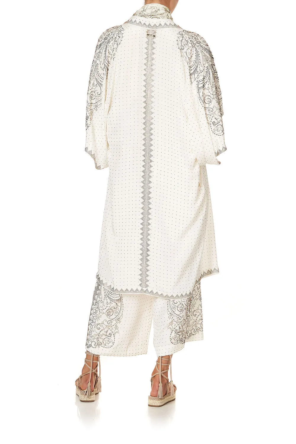 MID LENGTH KIMONO COAT LUXE CREAM