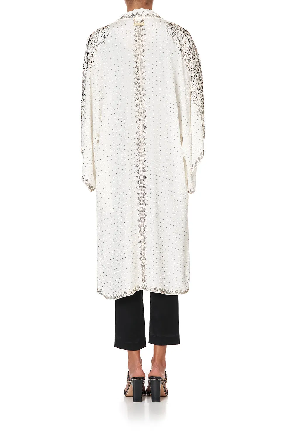 MID LENGTH KIMONO COAT LUXE CREAM