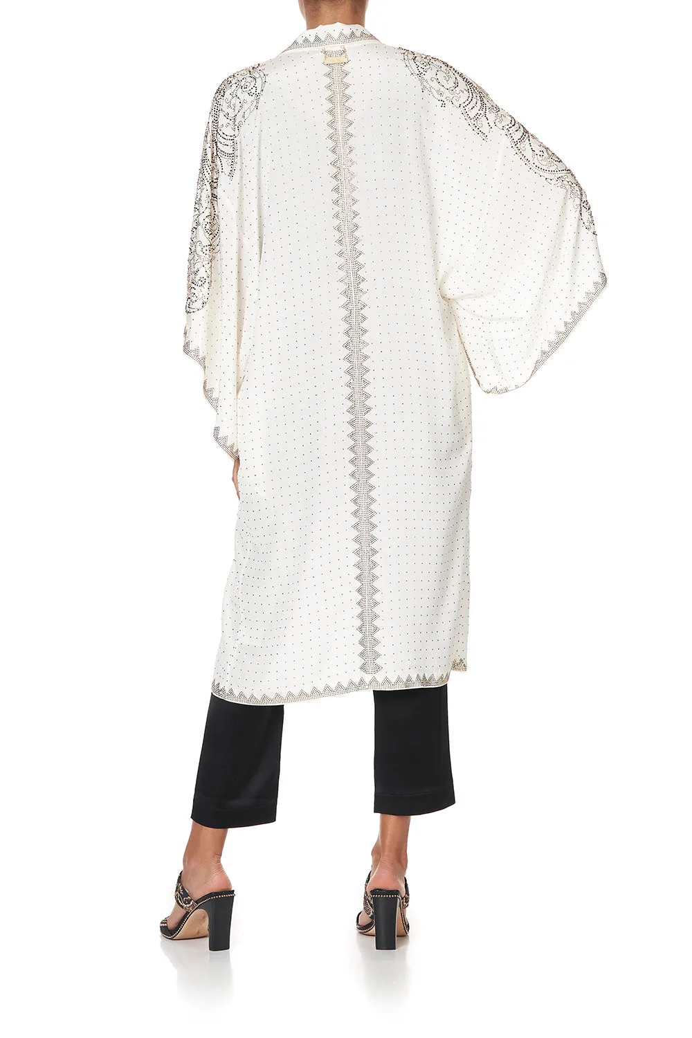 MID LENGTH KIMONO COAT LUXE CREAM