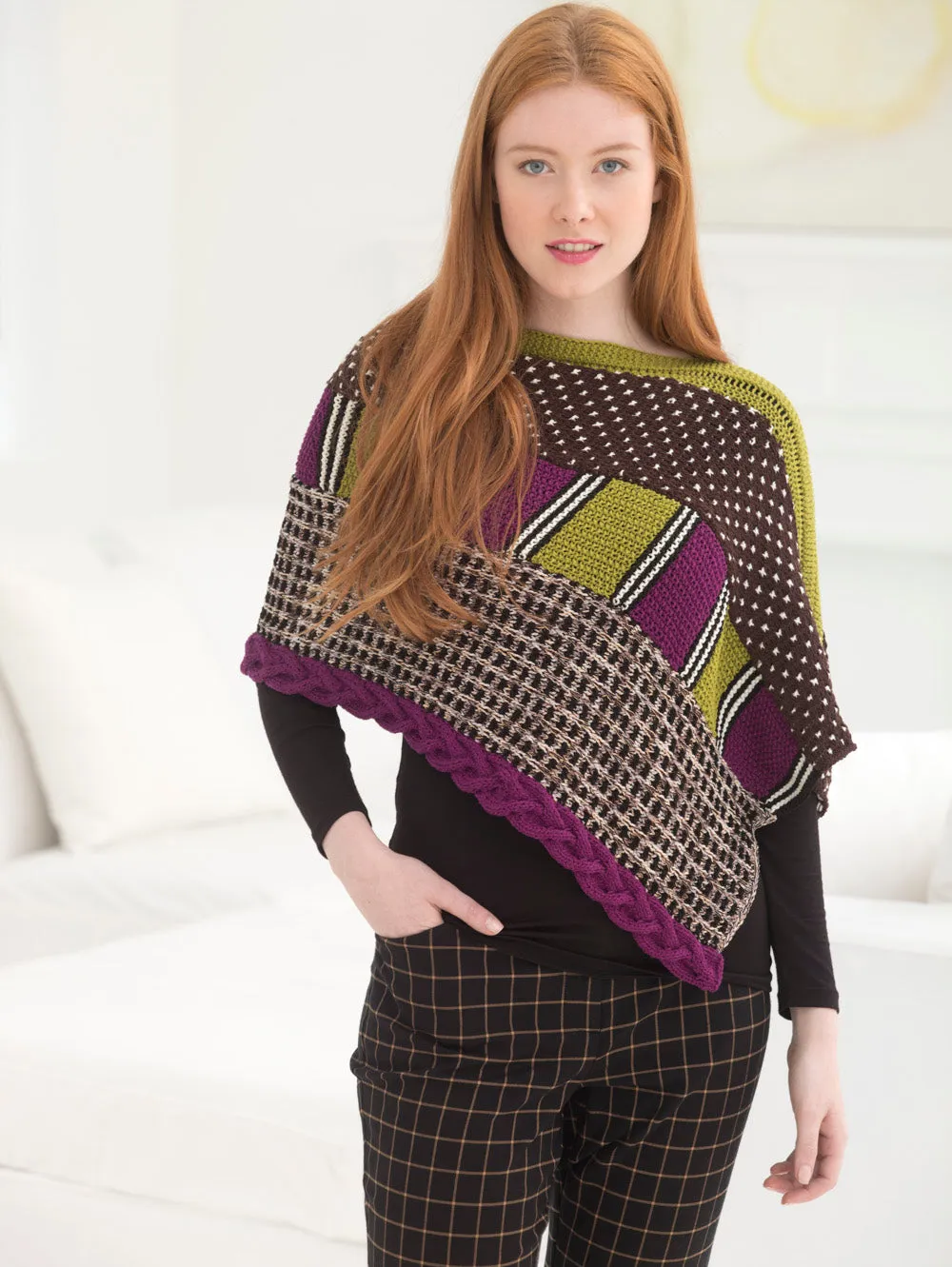 Mixed Media Poncho (Knit)