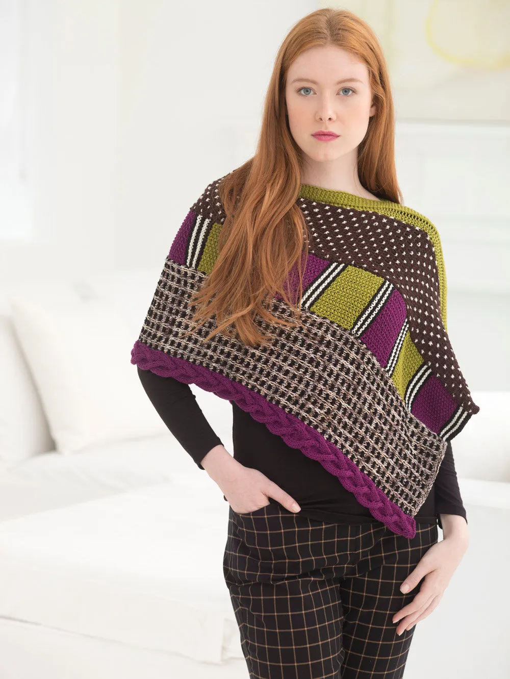 Mixed Media Poncho (Knit)