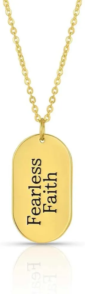 Montana Silversmiths Women's Fearless Faith Rounded Dog Tag Necklace