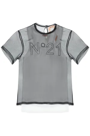 N.21 georgette t-shirt with logo