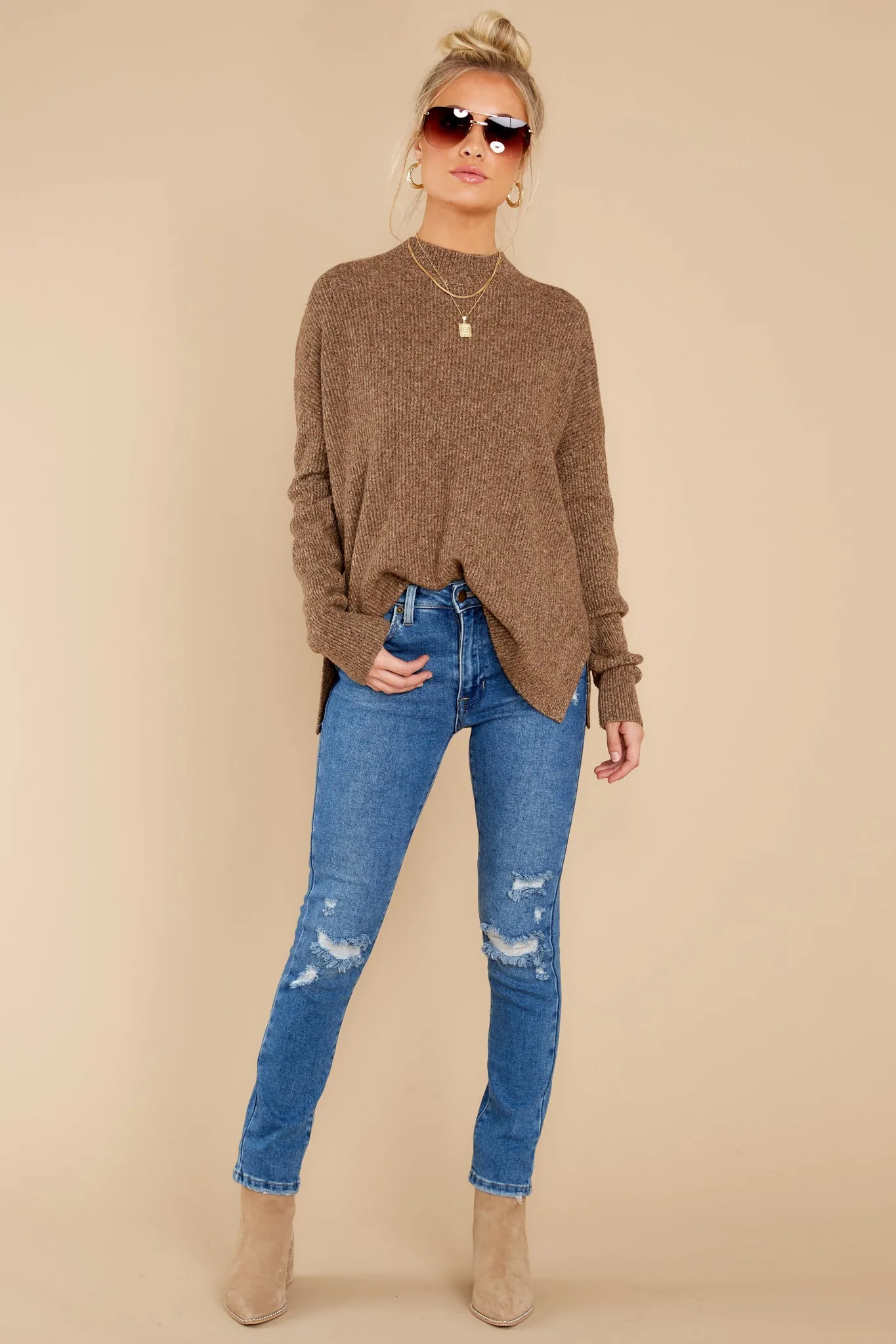 Natalie Brown Melange Sweater