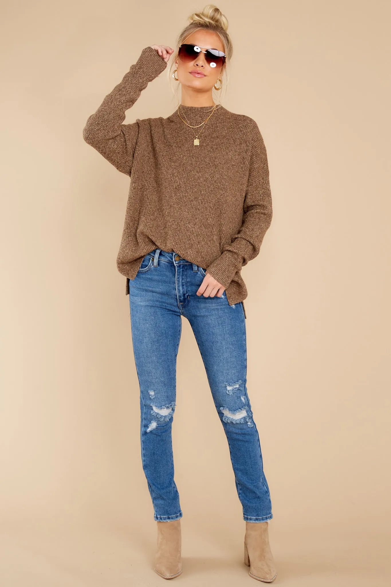 Natalie Brown Melange Sweater