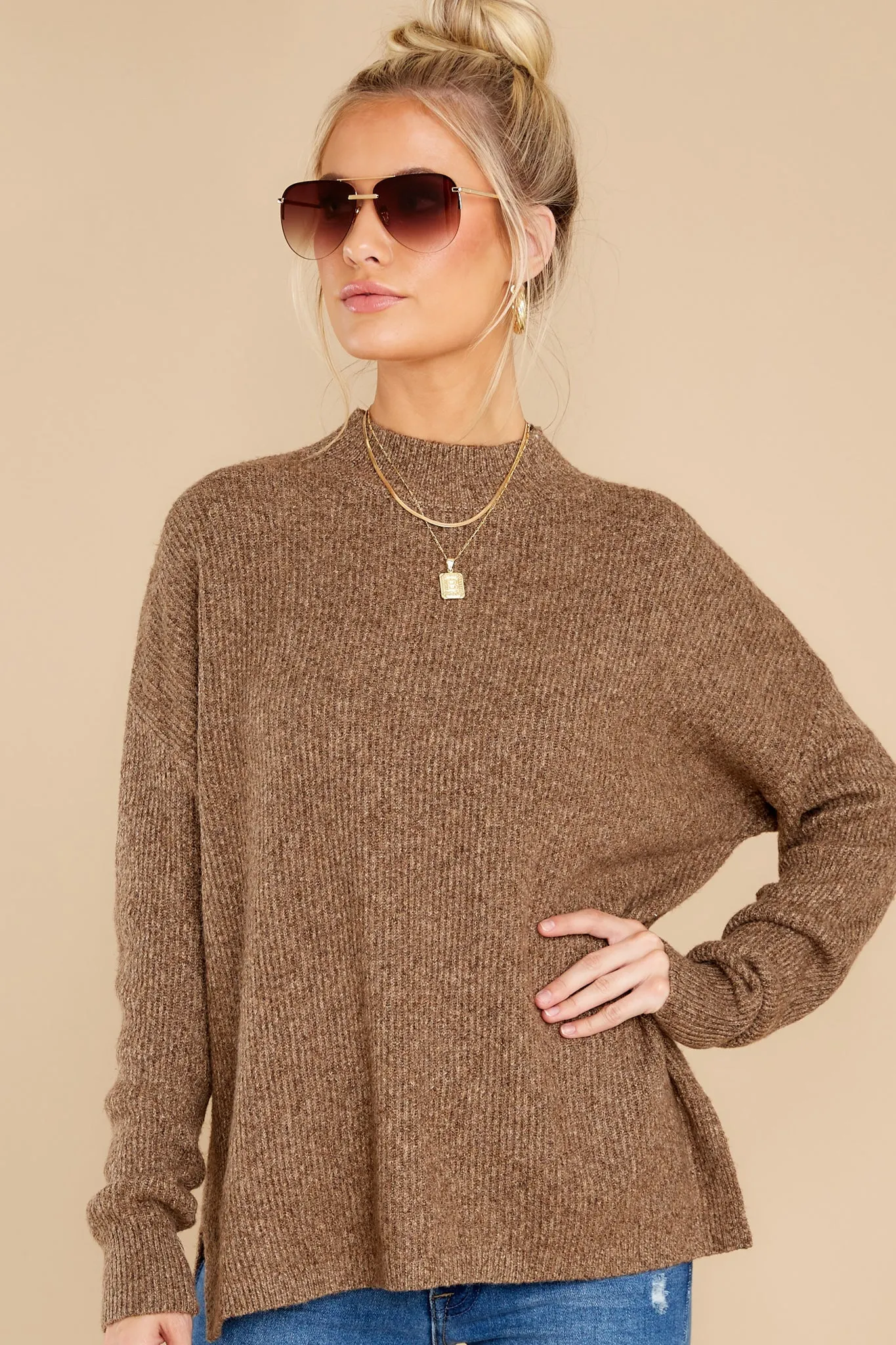 Natalie Brown Melange Sweater