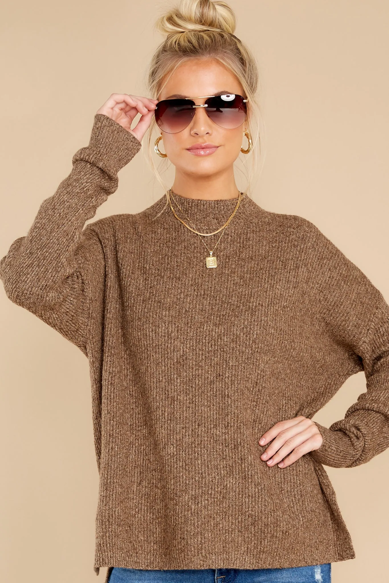 Natalie Brown Melange Sweater