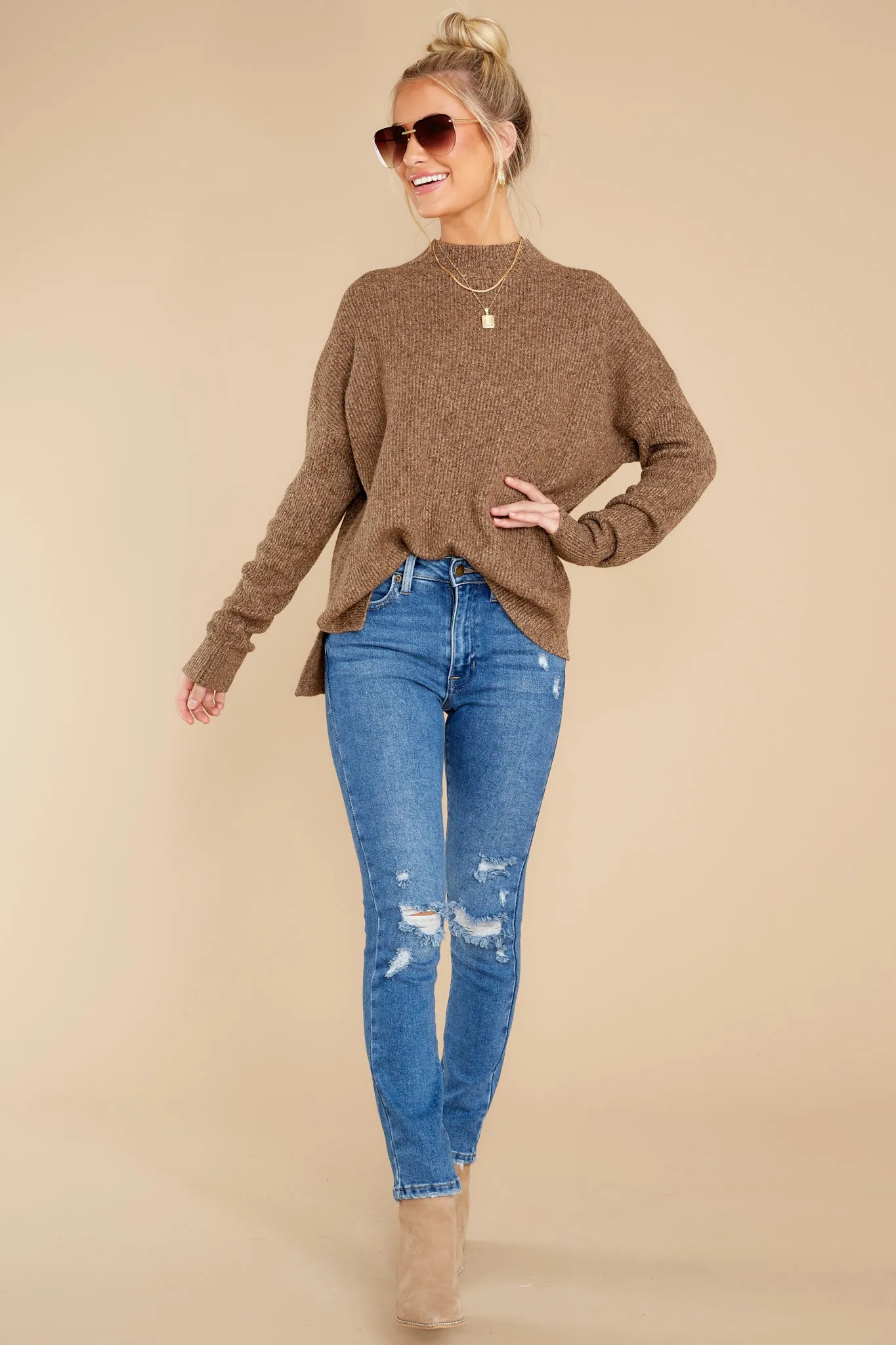 Natalie Brown Melange Sweater