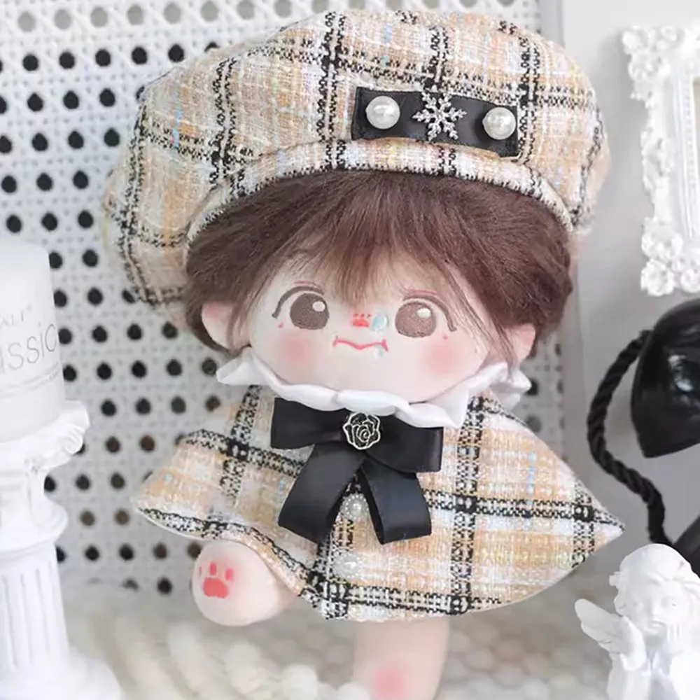 niannyyhouse 20cm Plush Doll Clothes Hat Poncho Shawl Outfit 8in Doll Dress Up