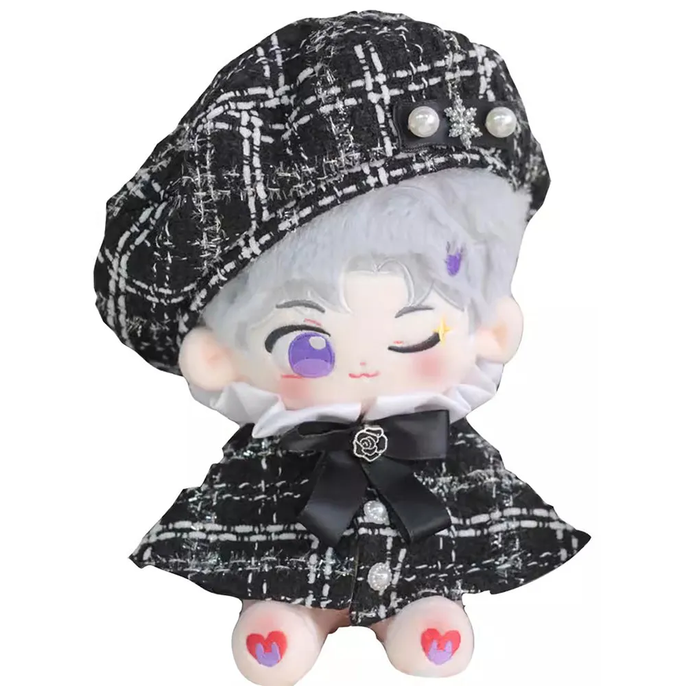 niannyyhouse 20cm Plush Doll Clothes Hat Poncho Shawl Outfit 8in Doll Dress Up