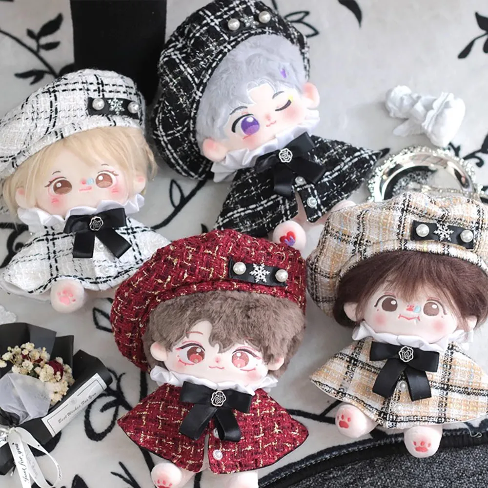 niannyyhouse 20cm Plush Doll Clothes Hat Poncho Shawl Outfit 8in Doll Dress Up