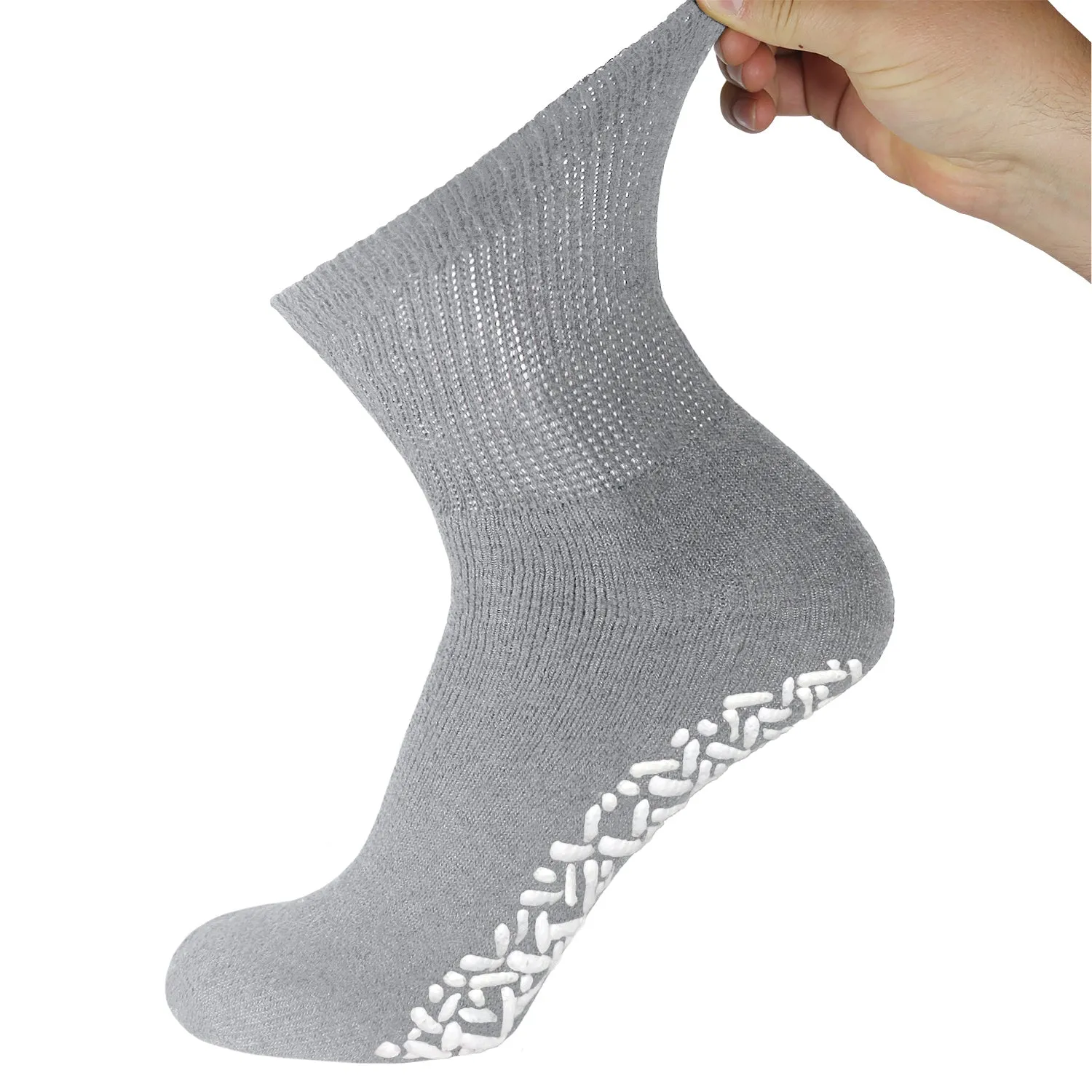 Non-Skid Diabetic Cotton Quarter Socks with Non Binding Top