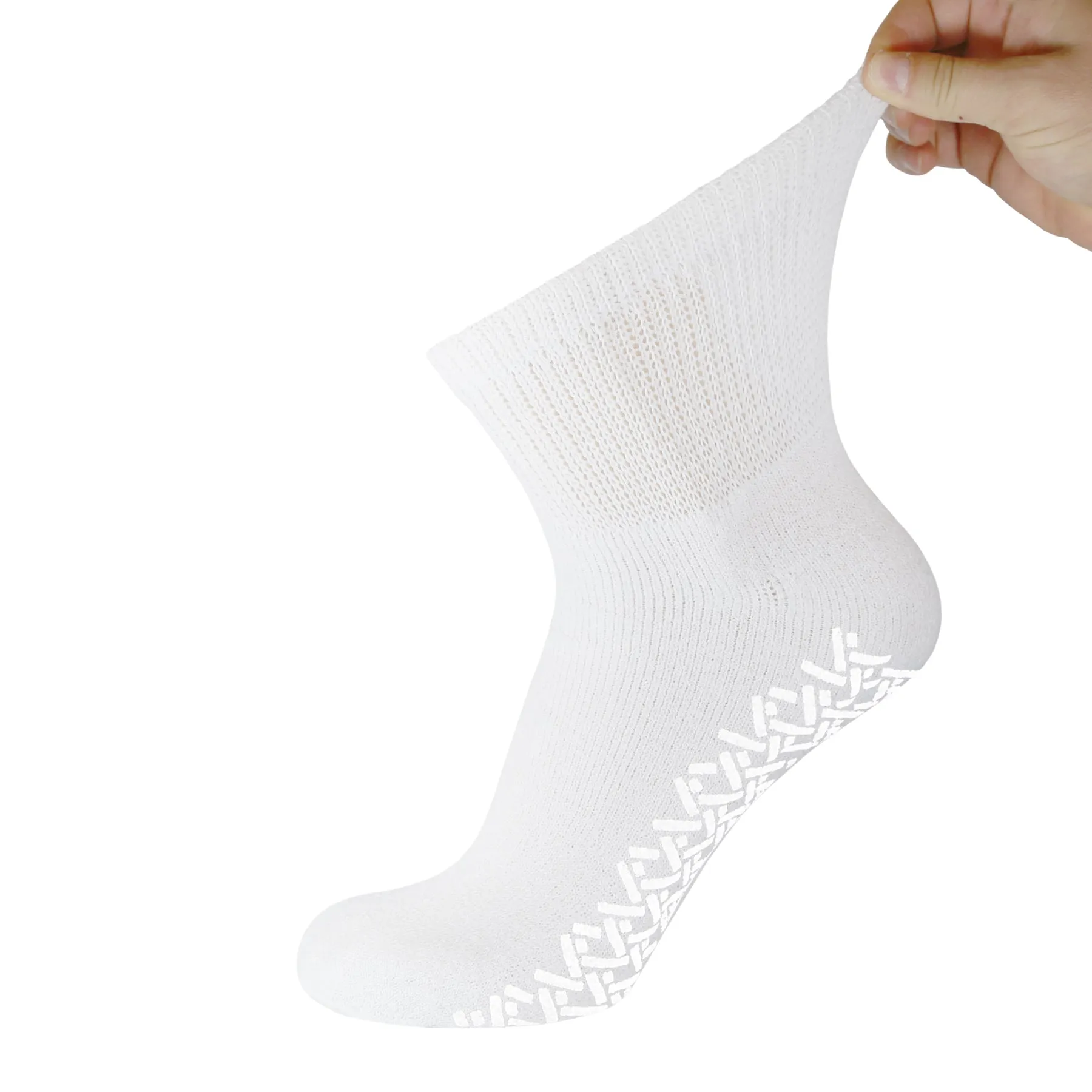 Non-Skid Diabetic Cotton Quarter Socks with Non Binding Top