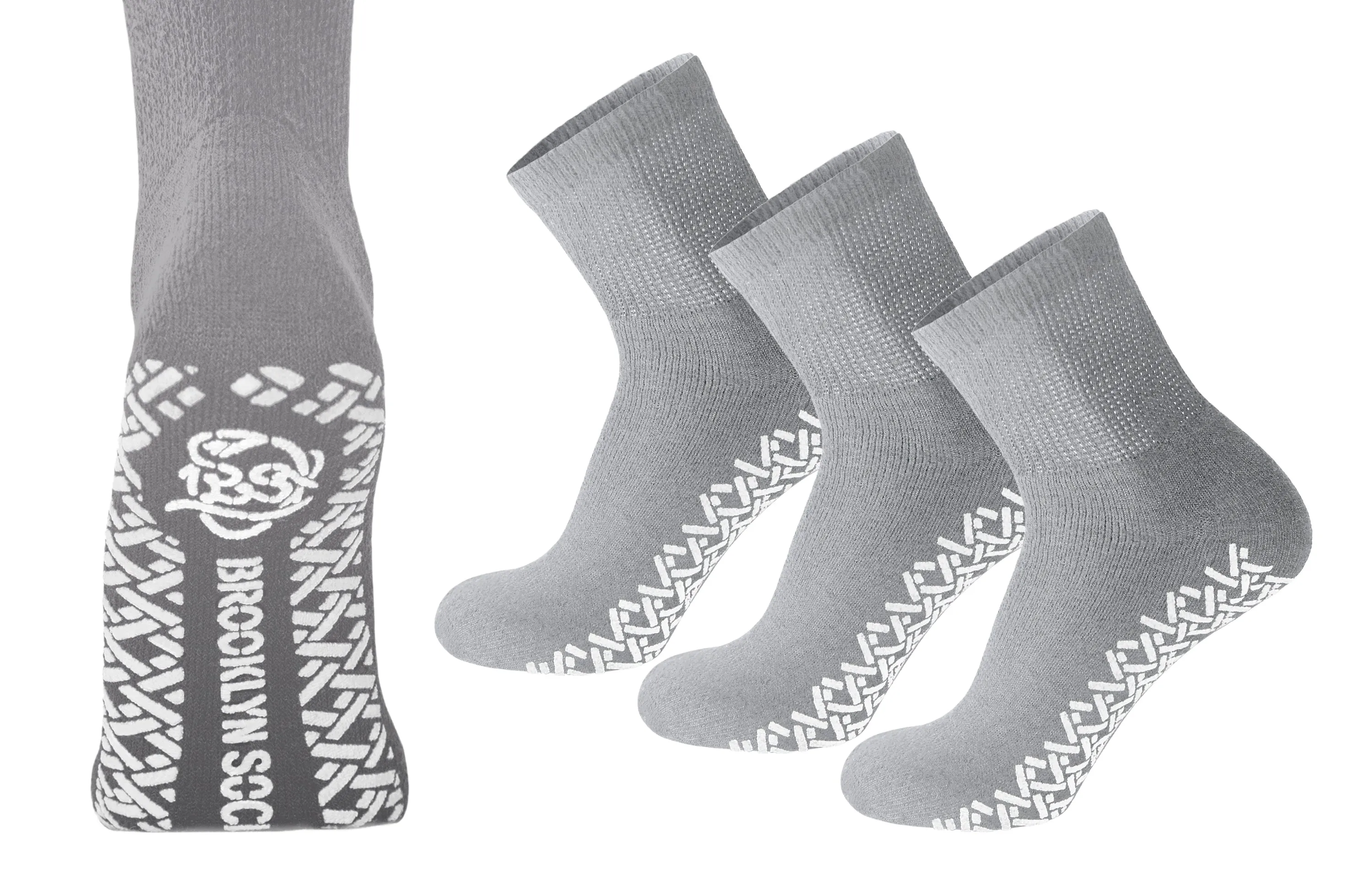 Non-Skid Diabetic Cotton Quarter Socks with Non Binding Top