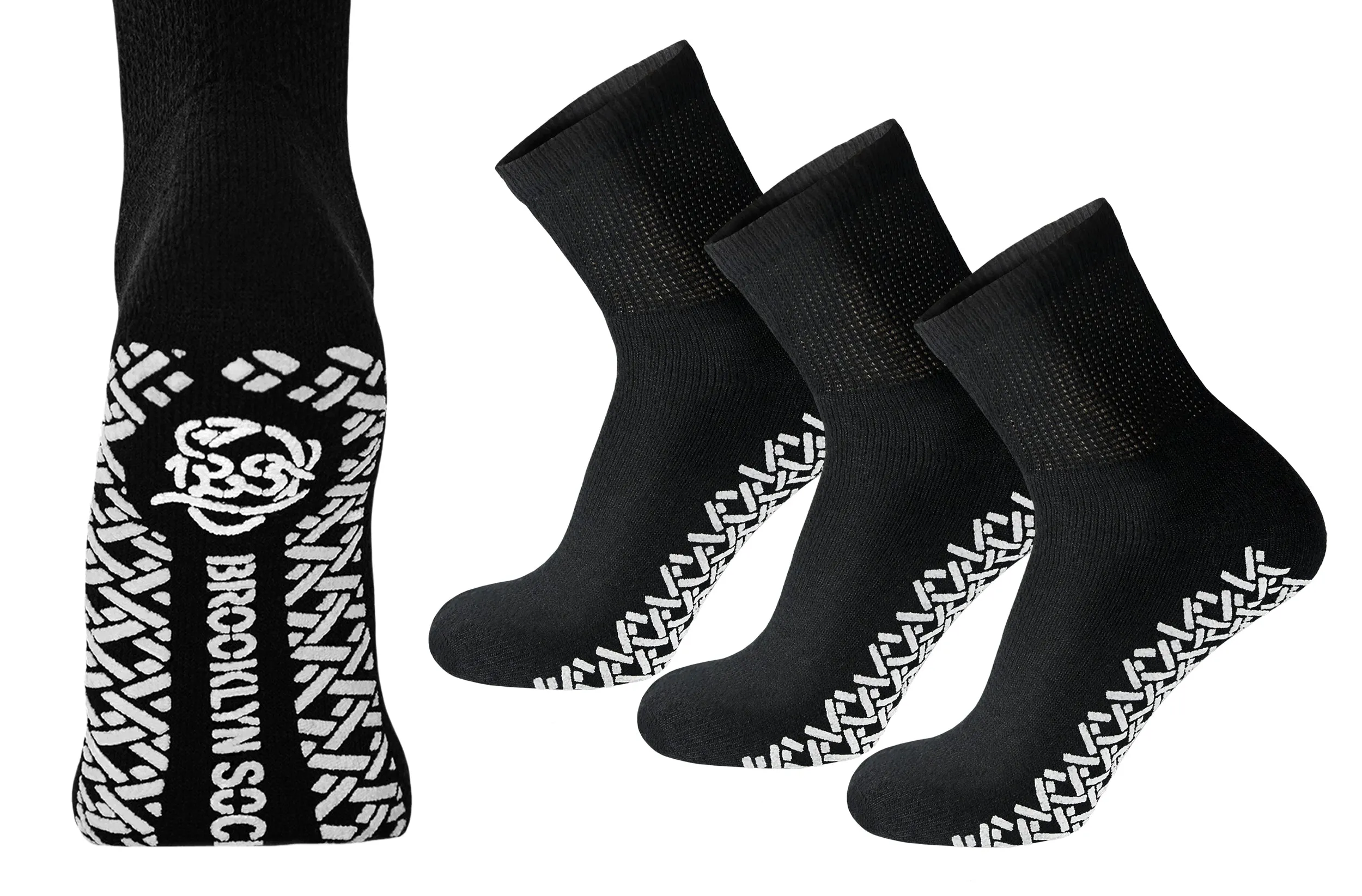 Non-Skid Diabetic Cotton Quarter Socks with Non Binding Top