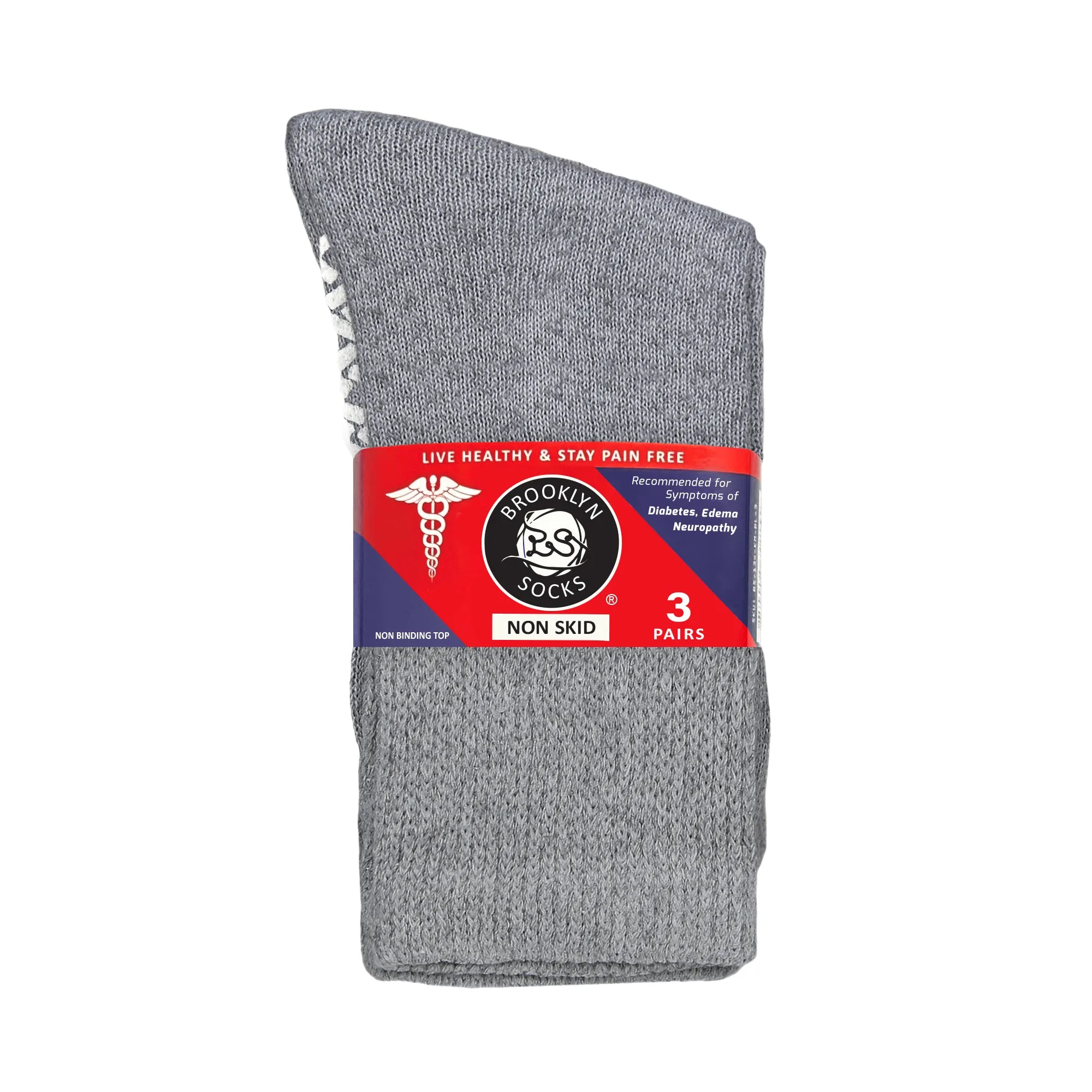 Non-Skid Diabetic Cotton Quarter Socks with Non Binding Top