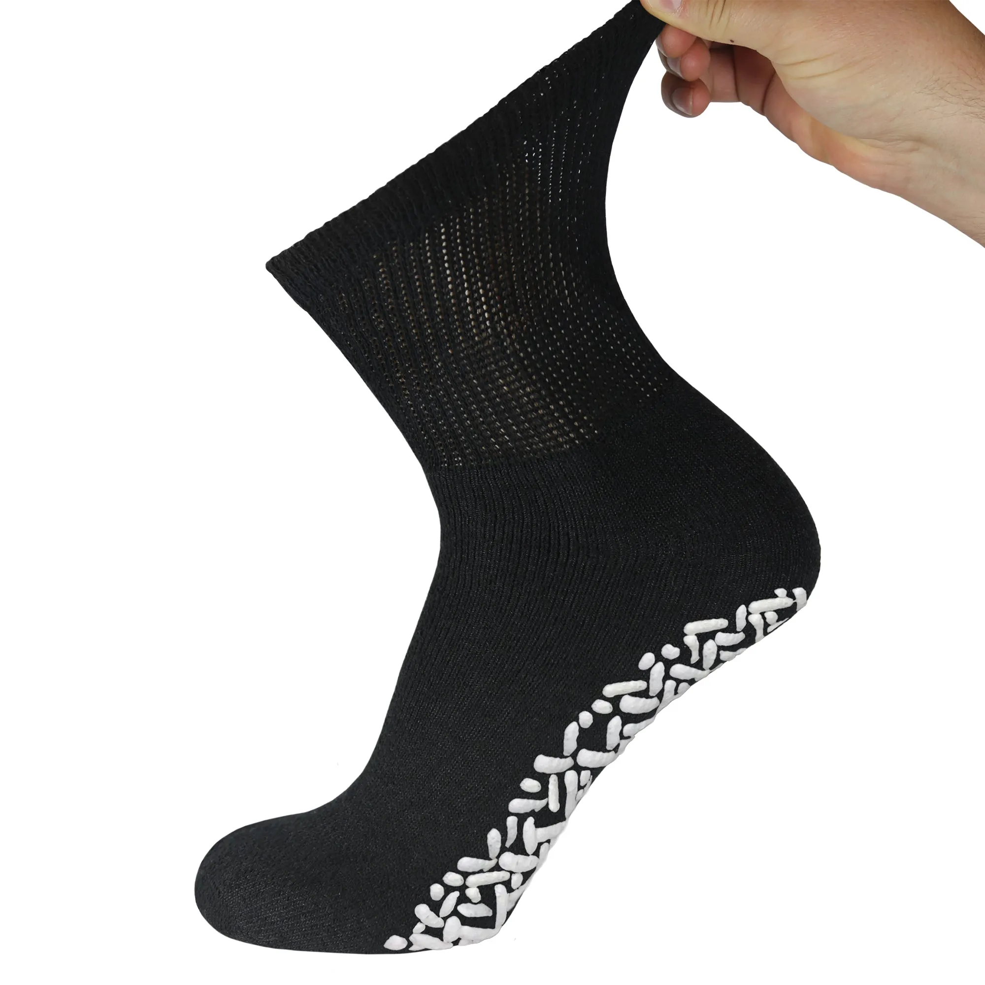 Non-Skid Diabetic Cotton Quarter Socks with Non Binding Top