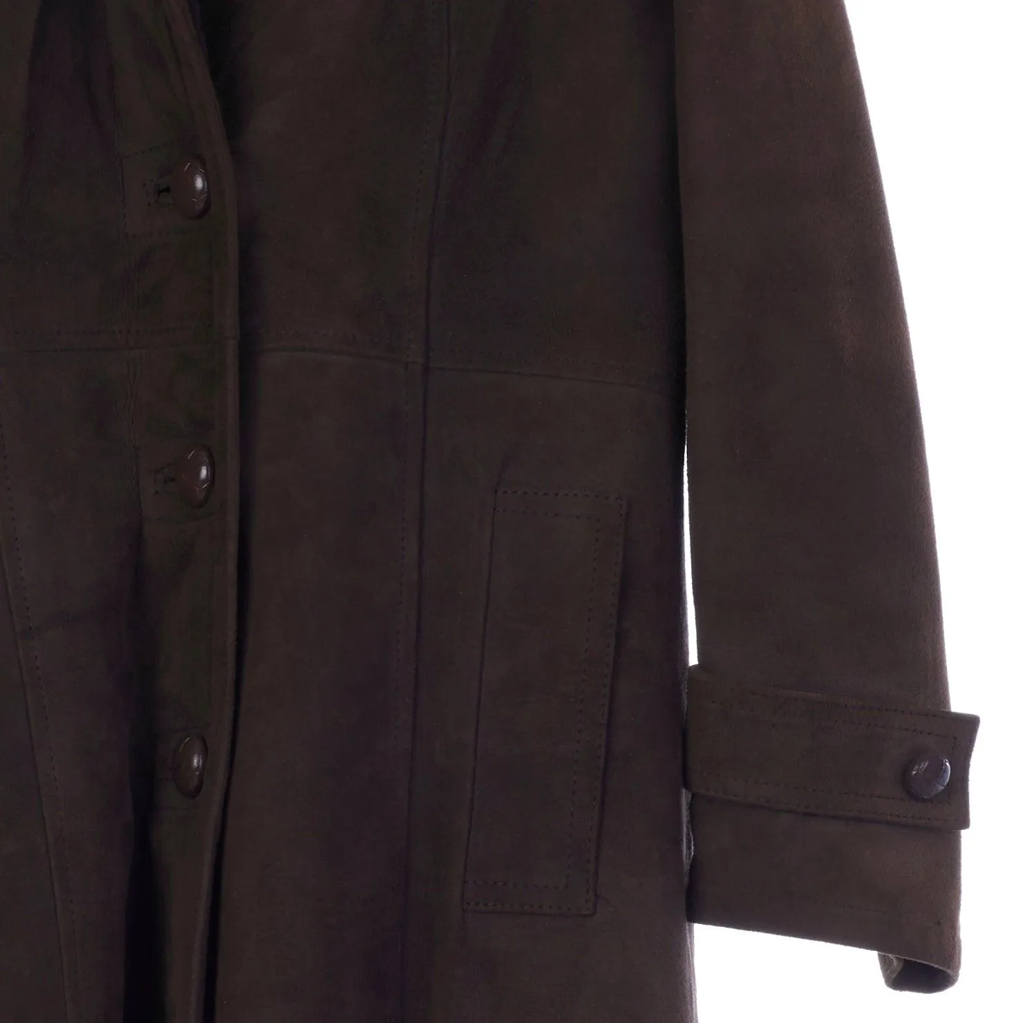 Oakleaf Sheepskin Brown Long Sleeved Coat UK Size 10.