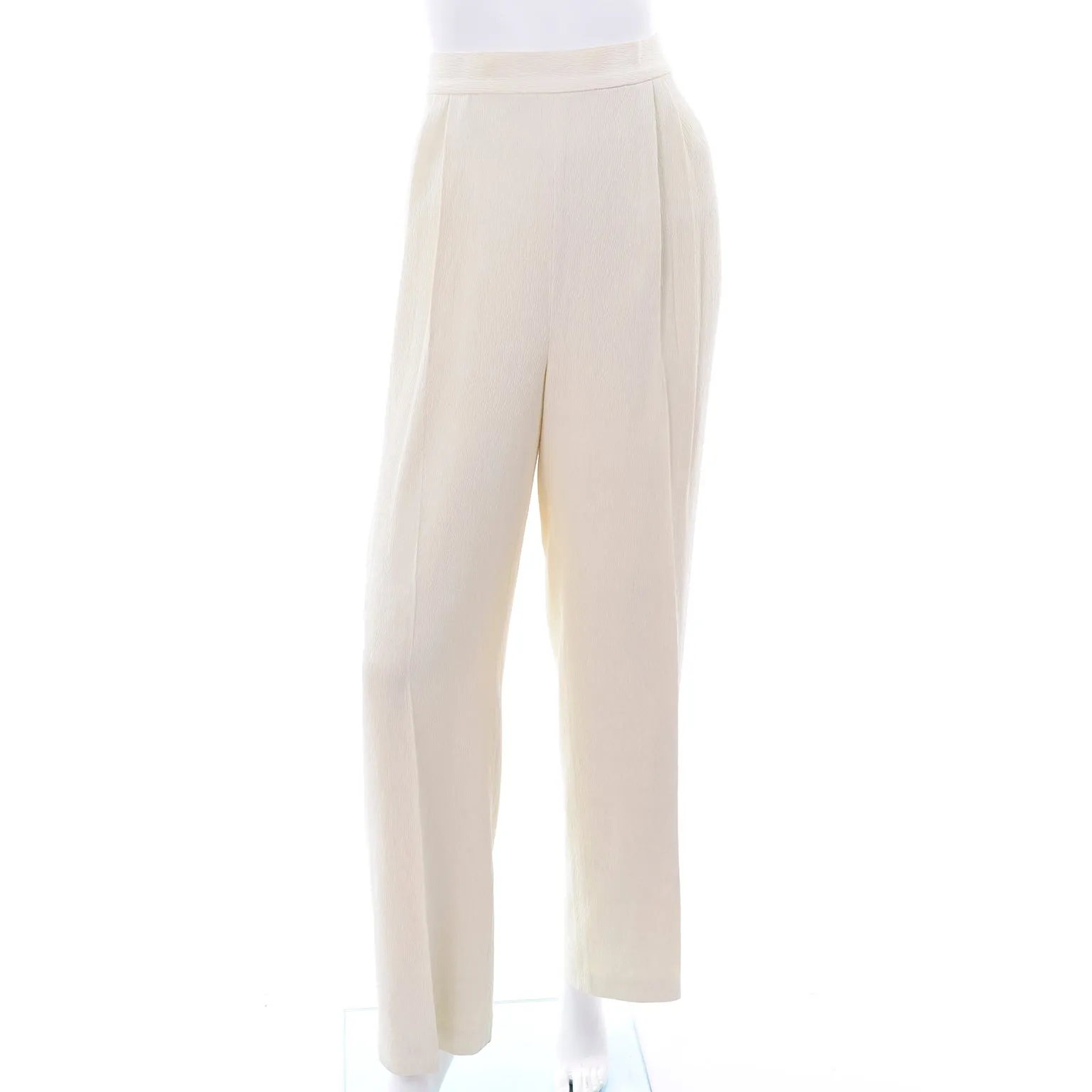 ON HOLD // Valentino Ensemble w/ Cream Turtleneck, Lace Wrap Top & High Waist Pants