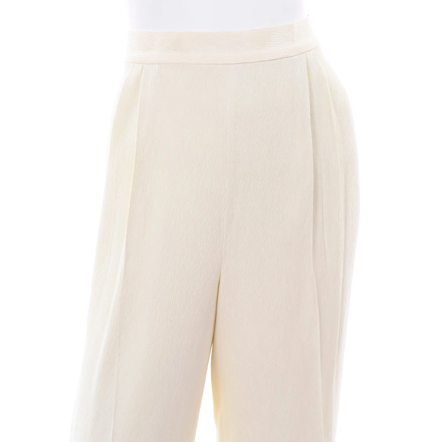 ON HOLD // Valentino Ensemble w/ Cream Turtleneck, Lace Wrap Top & High Waist Pants